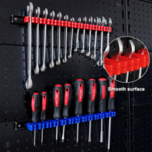 Load image into Gallery viewer, CASOMAN 10 pcs Screwdriver Organizer and Wrench Organizer, Wall Mount, Hand Tool Holder, Plastic Rail Wrench Hanger with Clips