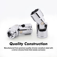 Load image into Gallery viewer, CASOMAN 17PCS 3/8" Drive Universal Flex Socket Set, SAE&amp;Metric, 3/8" to 3/4", 10mm to 19mm, 6-Point, CR-V, Swivel Head, 360 Degree Access