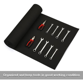 CASOMAN Professional Tool Box Liner and Drawer Liner - 24 inch (wide) x 24 feet (long), Non-Slip,Easy Cut, Black