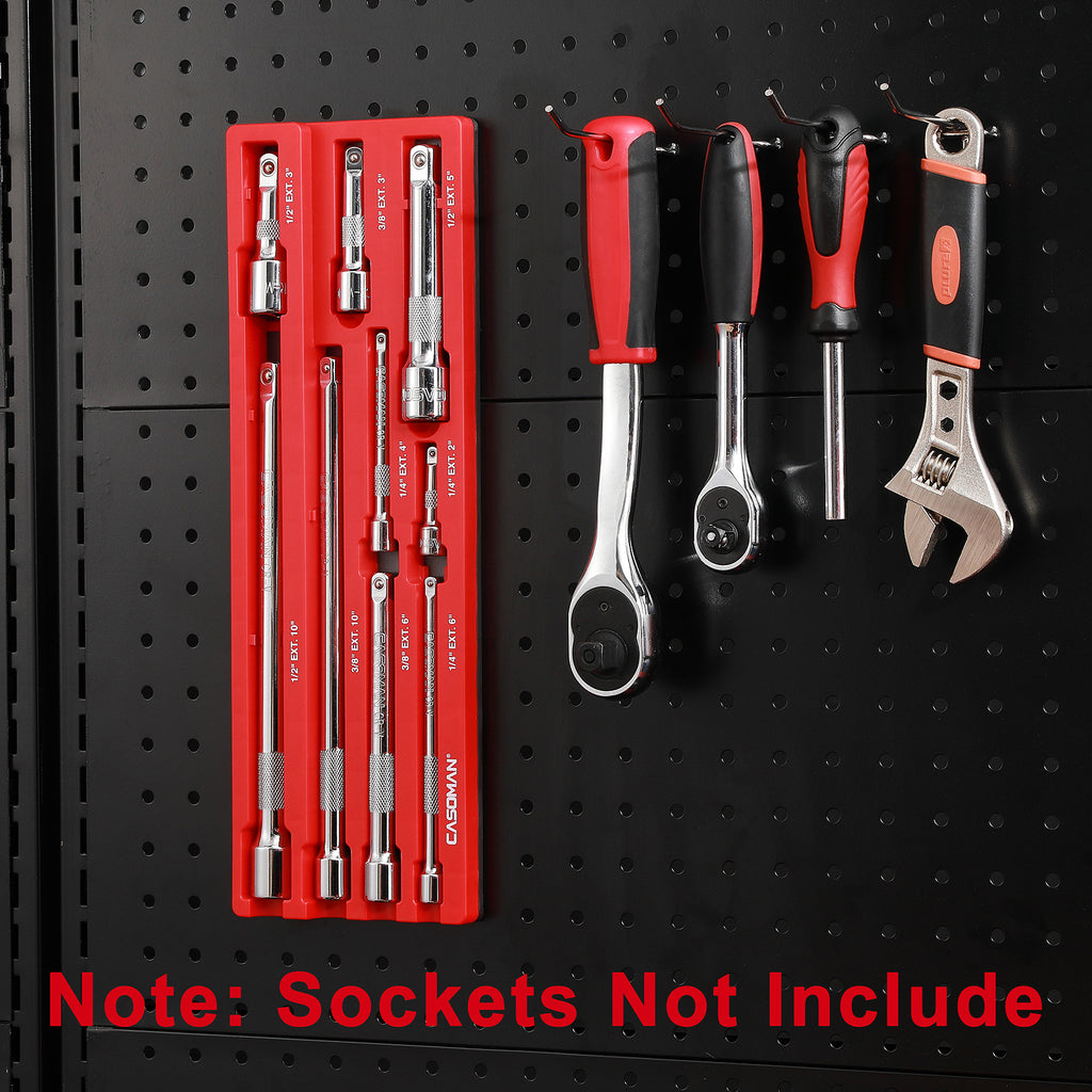 CASOMAN 9Piece Magnetic Extension Bar Holder, Durable ABS & Powerful Magnets Desgin, Hold Up to 9 Extension Bars