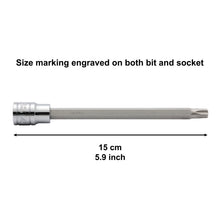 Load image into Gallery viewer, CASOMAN 3/8"Drive Extra Long Torx Bit Socket Set, 12 Piece Torx Stra Bit Set, T10 to T60, Length: 150mm, CR-V&amp;S2 Steel