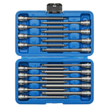 Load image into Gallery viewer, CASOMAN 3/8"Drive Extra Long Ball-End Hex Bit Socket Set, 18 Piece Allen Socket Set, Metric &amp; SAE, 3mm to 10mm, 1/8" to 3/8", CR-V and S2 Steel