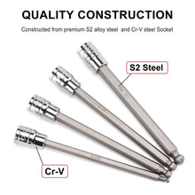 Load image into Gallery viewer, CASOMAN 3/8"Drive Extra Long Ball-End Hex Bit Socket Set, 18 Piece Allen Socket Set, Metric &amp; SAE, 3mm to 10mm, 1/8" to 3/8", CR-V and S2 Steel