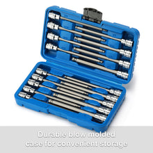 Load image into Gallery viewer, CASOMAN 3/8"Drive Extra Long Ball-End Hex Bit Socket Set, 18 Piece Allen Socket Set, Metric &amp; SAE, 3mm to 10mm, 1/8" to 3/8", CR-V and S2 Steel