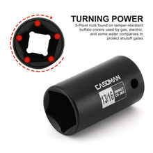 Load image into Gallery viewer, CASOMAN 1/2" Drive 13/16-inch Penta Socket, 5 Point Utility Socket, CR-MO, Removes and Installs Penta Nuts and Bolts for Utility Service