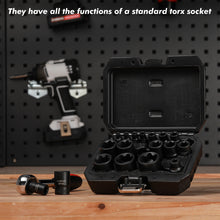 Load image into Gallery viewer, CASOMAN 19PCS External Torx Plus Socket Set, 6 Point EP Socket EP4-EP32 with 1/2'', 3/8'' &amp; 1/4'' Dr, 5 Point EP Socket 1/2'' Dr. EP8.8 Compatible with Tesla, Cr-V Steel