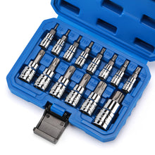 Load image into Gallery viewer, CASOMAN 14-Piece 1/4-Inch, 3/8-Inch &amp; 1/2-Inch Drive Torx Bit Socket Set, T6-T60, Torque Bit Set, Torx Socket Set, CR-V &amp; S2