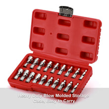 Load image into Gallery viewer, CASOMAN 19PCS 1/4" Drive Universal Joint Socket Set, Metric(5mm to 15mm) &amp; SAE(3/16" to 1"), Flexible Wobble Sockets for Easier Access to Tight Spaces, 6-Point, Cr-V