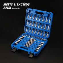Load image into Gallery viewer, CASOMAN 48PCS 3/8"Drive Master Torx Bit Socket and External Torx Socket Set, Deep &amp; Shallow, Torx/Extra Long Torx/Tamper Proof Torx/E-Torx, CR-V &amp; S2 Steel