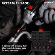 Load image into Gallery viewer, CASOMAN 13-Pieces 3/8" Drive Mid-Length Impact Socket Set, 12-Point, Metric, 7mm - 19mm, CR-MO Steel, with Storage Case