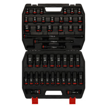 Load image into Gallery viewer, CASOMAN 43-Pieces 1/2" Drive Master Impact Socket Set, Deep and Standard, 6-Point, Metric, 9mm - 30mm, CR-MO Steel, Impact Universal Joint &amp; Extension Bars, with Storage Case