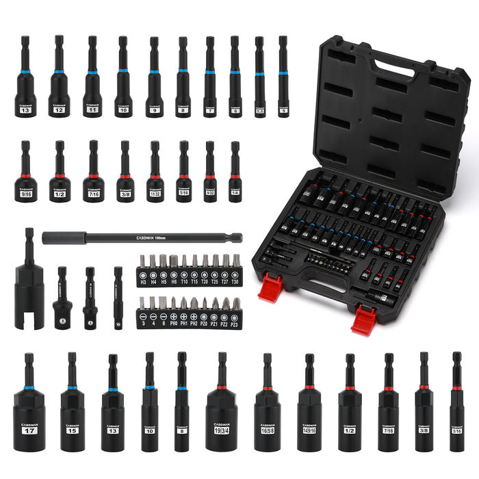 toolant Magnetische Moer Driver Set, 34 stks Impact Driver Bit Set, Diepe Moer Driver Set, Impact Socket Adapters, Wing Moer Driver, Bit Extension, 1/4 Quick Change toolant Magnetische Moer Driver Set, 34 stks Impact Driver Bit Set, Diepe Moer Driver Set, Impact Socket Adapters, Wing Moer Driver, Bit Extension, 1/4 Quick Change