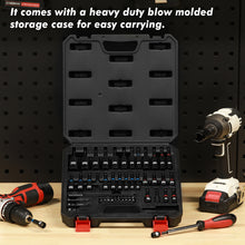 Load image into Gallery viewer, CASOMAN 55-Piece Magnetic Nut Driver Set for Impact Drill, Deep &amp; Shallow, Metric &amp; SAE, Includes Screwdriver Bits, Bit Extension Bar, Socket Adapters &amp; Wing Nut Driver