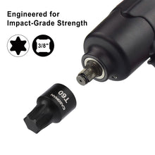 Load image into Gallery viewer, CASOMAN 10-Piece 3/8" Drive Low Profile Impact Torx Bit Socket Set, Includes Storage Rail, CR-MO Steel, Designed for Impact Use