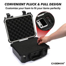 Load image into Gallery viewer, CASOMAN Water-proof and Dust-proof Protective Sturdy Plastic Storage Case with Cush-Proof Sponge and Customizable Foam, IP67 Water Proof Grade, Perfectly designed