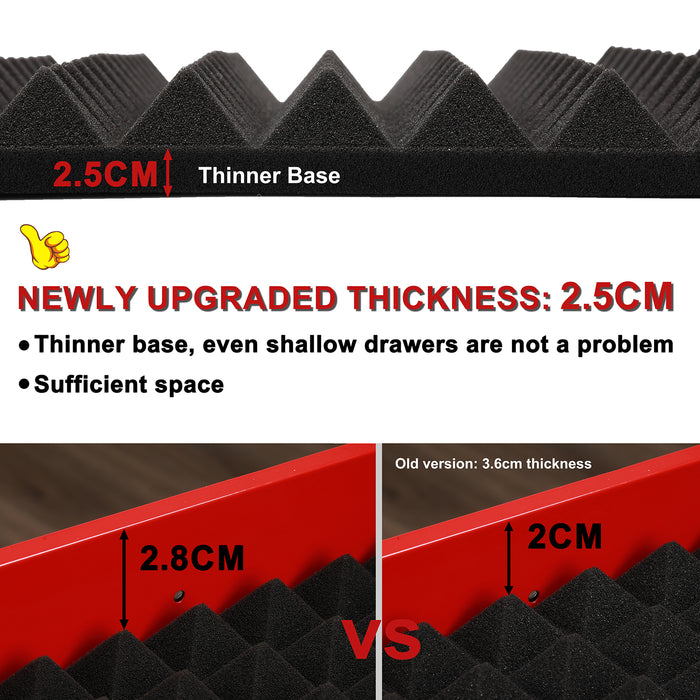 CASOMAN 8PCS Professional Toolbox Liner, Trap Mat Universal Tool Drawer Liner, Non-Slip Foam Inserts, Easy Cut, Black, 23.6"x15.7"