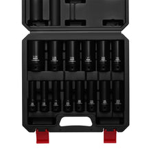 Load image into Gallery viewer, CASOMAN 14PCS 1/2" Drive Deep Impact Socket Set, SAE, 6-Point, CR-MO, 3/8" to 1-1/4", for Auto Repair, Mechanic, with Portable Case, Easy-to-Read Size Markings, Rugged Construction