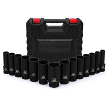 Load image into Gallery viewer, CASOMAN 14PCS 1/2" Drive Deep Impact Socket Set, SAE, 6-Point, CR-MO, 3/8" to 1-1/4", for Auto Repair, Mechanic, with Portable Case, Easy-to-Read Size Markings, Rugged Construction