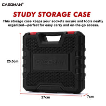 Load image into Gallery viewer, CASOMAN 14PCS 1/2" Drive Deep Impact Socket Set, SAE, 6-Point, CR-MO, 3/8" to 1-1/4", for Auto Repair, Mechanic, with Portable Case, Easy-to-Read Size Markings, Rugged Construction