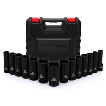 Load image into Gallery viewer, CASOMAN 14PCS 1/2" Drive Deep Impact Socket Set, Metric, 6-Point, CR-MO, 10mm to 32mm, for Auto Repair, Mechanic, with Portable Case, Easy-to-Read Size Markings, Rugged Construction