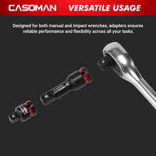 Load image into Gallery viewer, CASOMAN 7PCS 1/2" Drive Impact Socket Accessory Set, Includes Extension Bars 3" 6" 10", Socket Adapter &amp; Reducer, Impact to 1/4" Hex Converter and Universal Joint, CR-MO Steel, for Automotive Repair