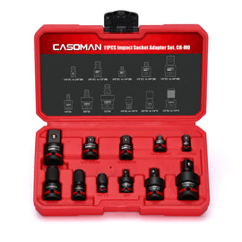 CASOMAN 11PCS Impact Socket Accessory Set, Includes Impact Socket Adapters and Reducers, Impact to 1/4