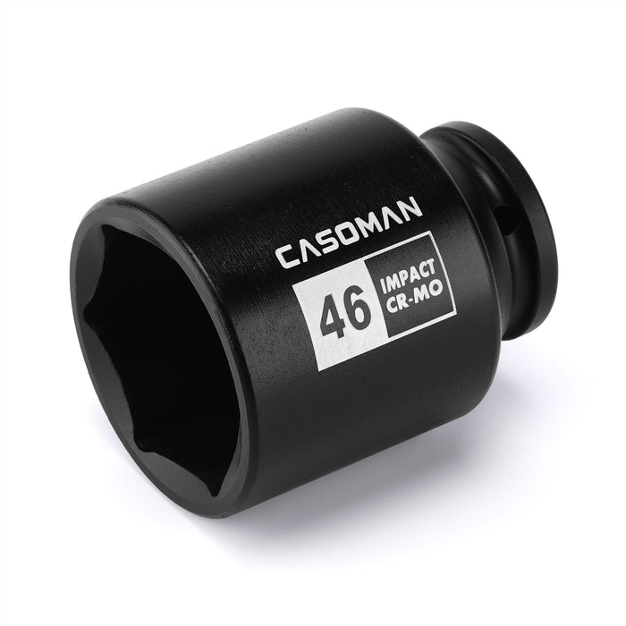 CASOMAN 1/2"" Drive x 46mm Deep Impact Socket, 6-Point, 78mm length, Metric, CR-MO