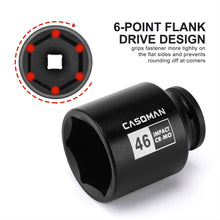Load image into Gallery viewer, CASOMAN 1/2"" Drive x 46mm Deep Impact Socket, 6-Point, 78mm length, Metric, CR-MO