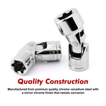 Load image into Gallery viewer, CASOMAN 13PCS 1/4" &amp; 3/8" Drive Universal External Star Socket Set, E4 to E24, CR-V, Swivel Head, 360 Degree Access, with Sturdy Molded Case