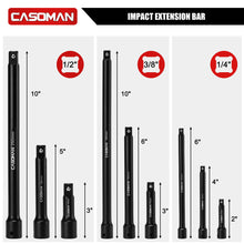 Load image into Gallery viewer, CASOMAN 153-Piece 1/4" &amp; 3/8" &amp; 1/2" Drive Master Impact Socket Set with Case, Professional Standard and Deep Socket Tool Set, 6 Point, SAE and Metric Sizes