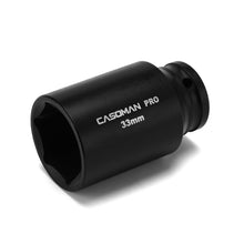 Load image into Gallery viewer, CASOMAN PRO 1/2" Drive x 33 mm Deep 6 PT Impact Socket, CR-MO, 1/2-Inch Drive 6 Point Axle Nut Socket for Easy Removal of Axle Shaft Nuts (33MM)