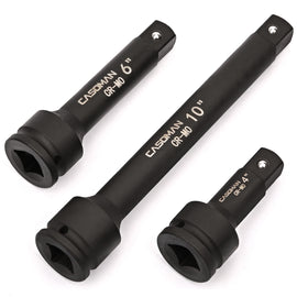 CASOMAN 3/4” Drive Impact Extension Bar, Cr-Mo Steel ,3-Piece Set , 4”, 6”, 10” ext. bar