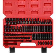 Load image into Gallery viewer, CASOMAN 1/4 Inch Drive Master Impact Socket Set with Adapters, U-Joint, Extensions &amp; Torx Socket, 86-Piece, 6-Point, SAE/Metric, Standard/Deep, CR-V