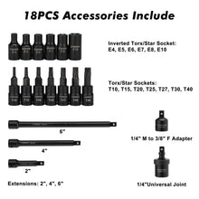 Load image into Gallery viewer, CASOMAN 1/4 Inch Drive Master Impact Socket Set with Adapters, U-Joint, Extensions &amp; Torx Socket, 86-Piece, 6-Point, SAE/Metric, Standard/Deep, CR-V