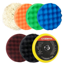 Load image into Gallery viewer, CASOMAN 7-Inch Buffing and Polishing Pad Kit, 7 Pieces 7" Polishing Sponge, Waxing Buffing Pad Kit