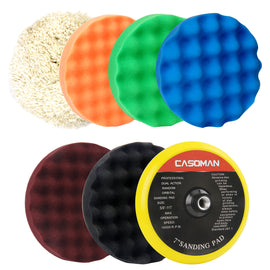CASOMAN 7-Inch Buffing and Polishing Pad Kit, 7 Pieces 7