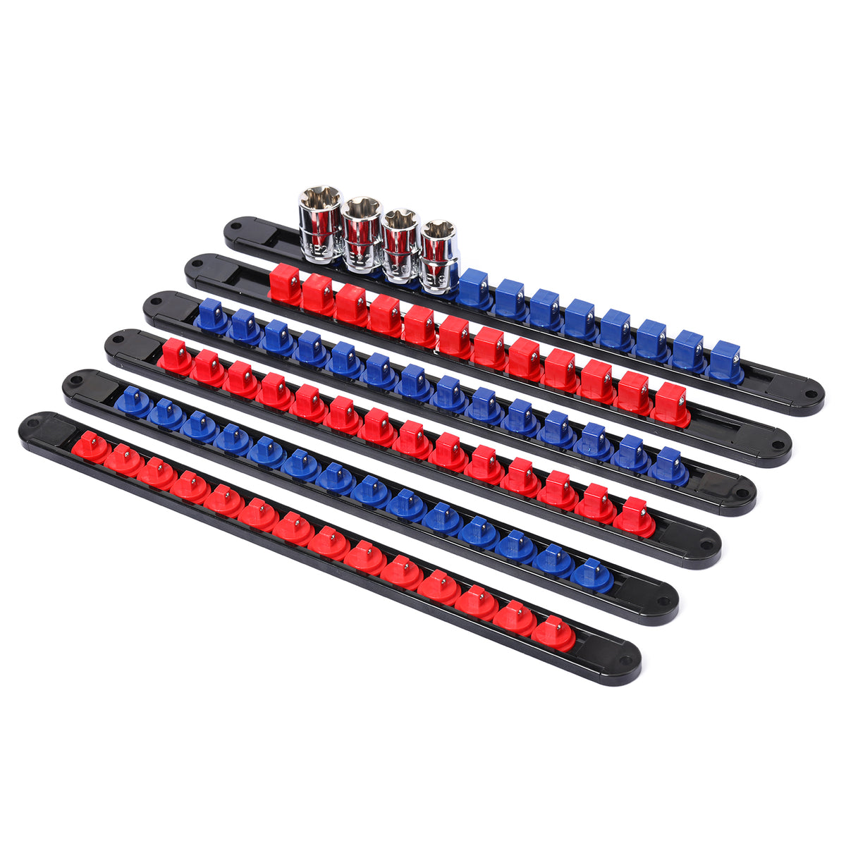 CASOMAN 6PC 360° Swivel ABS Socket Organizer, 1/4-Inch, 3/8-Inch, 1/2 ...