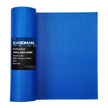 Load image into Gallery viewer, CASOMAN Professional Tool Box and Drawer Liner, Blue, Easy Cut Non-Slip Foam Rubber Toolbox Drawer Liner Mat - Adjustable Thick Cabinet Liners, 24inch (Wide) X 24feet (Long)