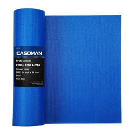 CASOMAN Professional Tool Box and Drawer Liner, Blue, Easy Cut Non-Slip Foam Rubber Toolbox Drawer Liner Mat - Adjustable Thick Cabinet Liners, 24inch (Wide) X 24feet (Long)