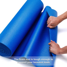 Load image into Gallery viewer, CASOMAN Professional Tool Box and Drawer Liner, Blue, Easy Cut Non-Slip Foam Rubber Toolbox Drawer Liner Mat - Adjustable Thick Cabinet Liners, 24inch (Wide) X 24feet (Long)