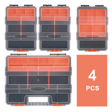 Load image into Gallery viewer, CASOMAN Hardware &amp; Parts Organizers, 4 Piece Set Toolbox, Compartment Small Parts Organizer, Versatile and Durable Storage Tool Box