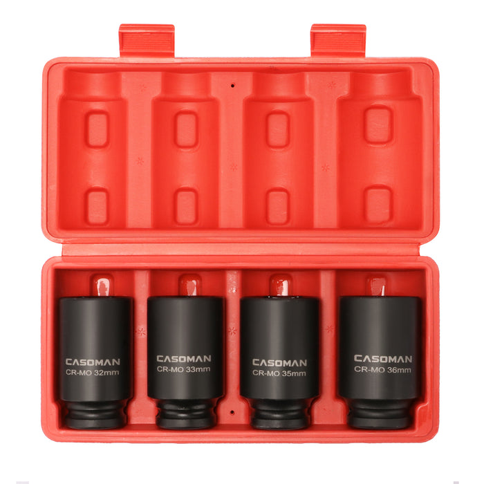 5-Piece 1/2-Inch Drive 12-Point Deep Metric Socket Set – 30, 32, 34, 35, 36mm