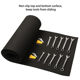 CASOMAN Professional Non-Slip Toolbox and Drawer Liner, Black, 16 Inch × 16 Feet, Cut-to-Fit