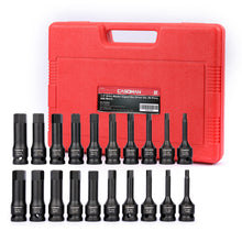 Load image into Gallery viewer, CASOMAN 1/2" Drive Master Impact Hex Bit Set, Hex Driver, SAE/Metric, 1/4" - 3/4", 6mm - 19mm, 20-Piece 1/2" Drive Allen Bit Socket Set