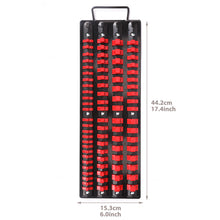 Load image into Gallery viewer, CASOMAN 80-Piece Portable Socket Organizer Tray, 2 Pcs Set, Blue &amp; Red, 1/4-Inch, 3/8-Inch, 1/2-Inch,Heavy Duty Socket Organizer, Black Rails