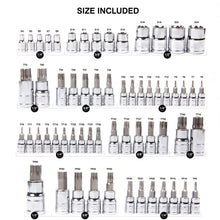 Load image into Gallery viewer, CASOMAN Master Torx Bit Socket and External Torx Socket Set, 60-Piece Set, S2 and Cr-V Steel，E4-E24, T6-T70,TT6-TT70,TP8-TP60