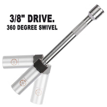 Load image into Gallery viewer, CASOMAN 5/8" Swivel Magnetic Spark Plug Socket, 3/8" Drive x 8-Inch Ext. Bar Length, 360 Degree Swivel, Enhanced Magnetic Design, 6 Point, Cr-V Steel