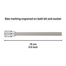 Load image into Gallery viewer, CASOMAN 10 Pieces 3/8 Inch Drive Long Hex Bit Socket Set, 1/16 Inch to 1/2 Inch, SAE, Extra Long Allen Hex Bit Socket Set, CR-V and S2 Steel