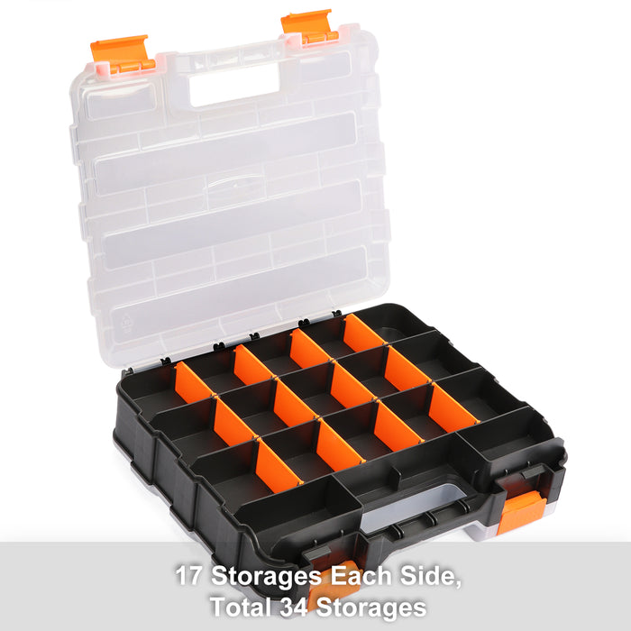 10-compartment Double Sided Fishing Tackle Box Parts Storage Organizer