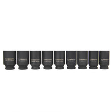 Load image into Gallery viewer, CASOMAN 1/2- Inch Drive Deep Spindle Axle Nut Impact Socket Set, 6 Point, CR-MO, Metric, 29mm-38mm, 9-Piece 1/2" Dr. Deep Impact Socket Set